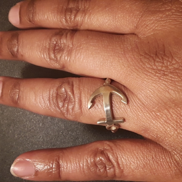 Seed & Sage Genuine Sterling Silver Anchor Ring - Size 9 - Picture 4 of 10